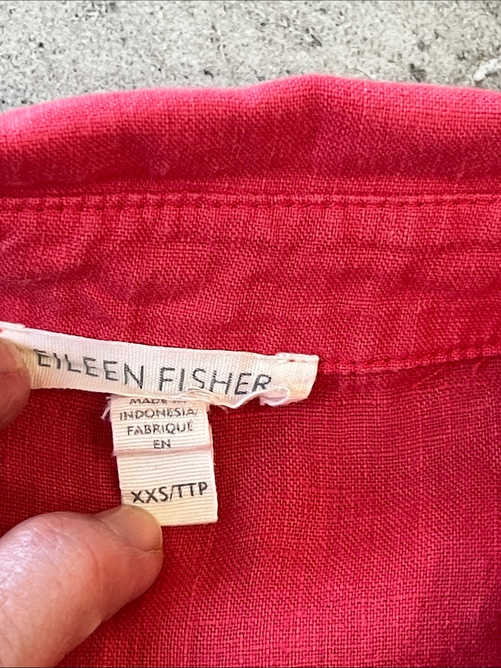 ❤️ Eileen Fisher Organic Linen Dress Button Down Sleeveless Size XXS Coral - Picture 5 of 8